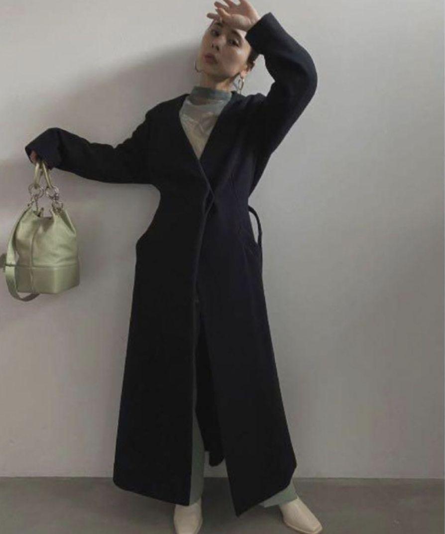 Ameri WAIST SHAPE NO COLLAR COAT