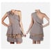 Ryu Pleated Asymmetrical Dress Womens M NWT Taupe Color Mod Cloth