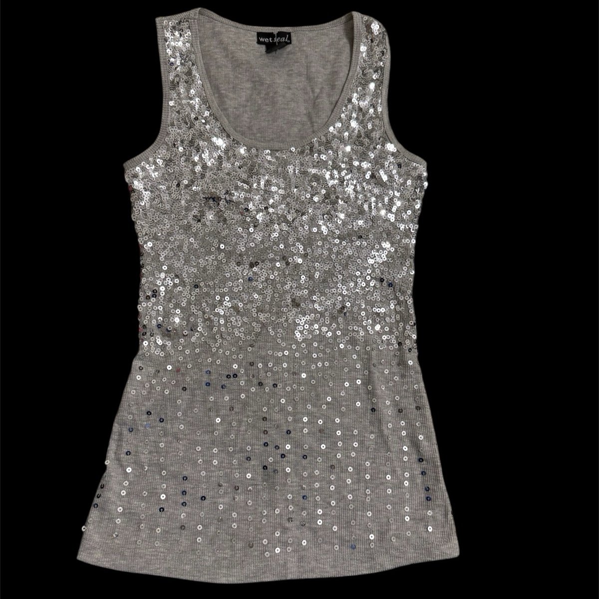 Wet Seal Silver Sequin Tank Top Small