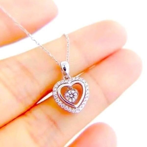 The Hearts Desire Pendant Necklace in silver and cubic zirconia