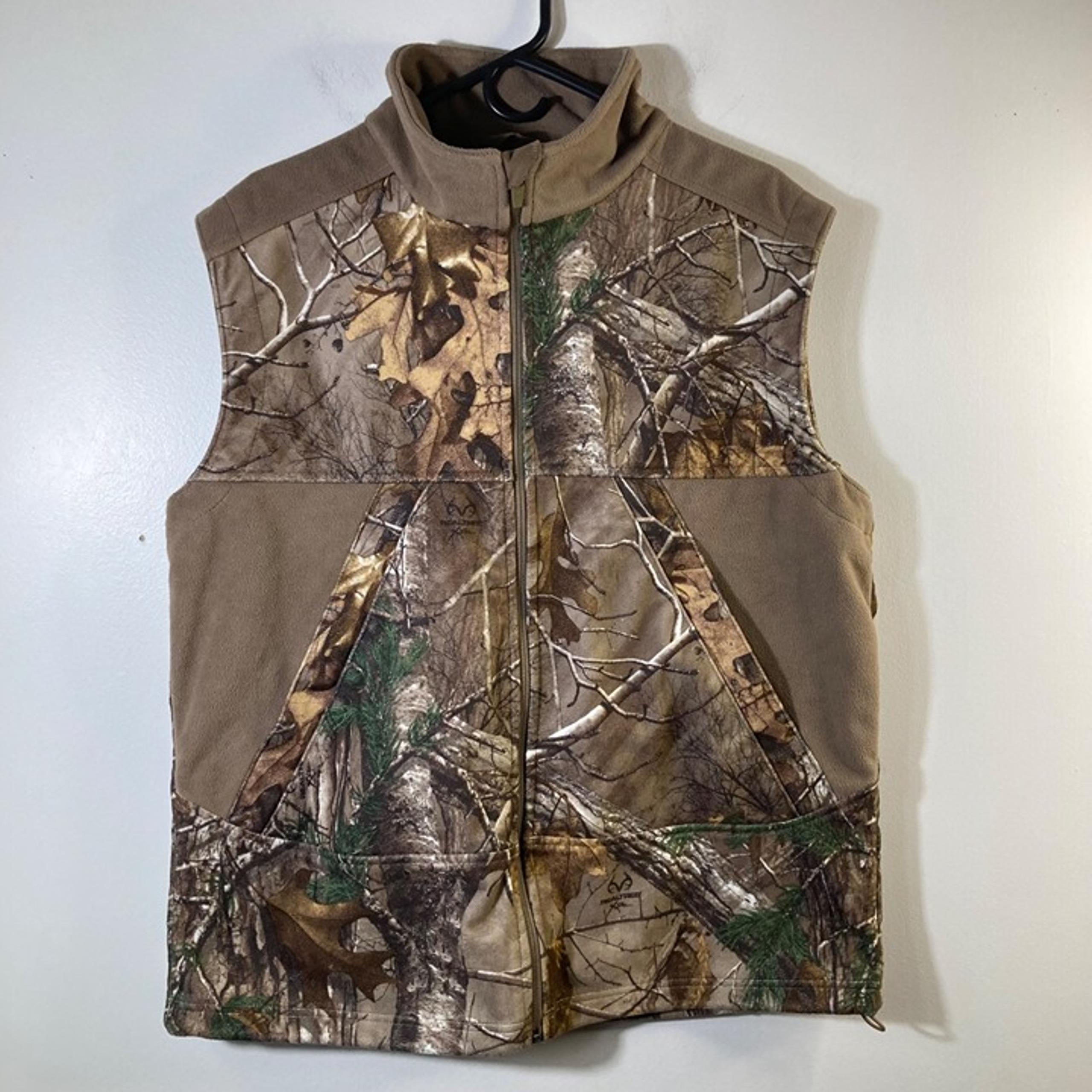 Mens Redhead Realtree Camo Vest Heavy Polyester Full Zip Brown Green L