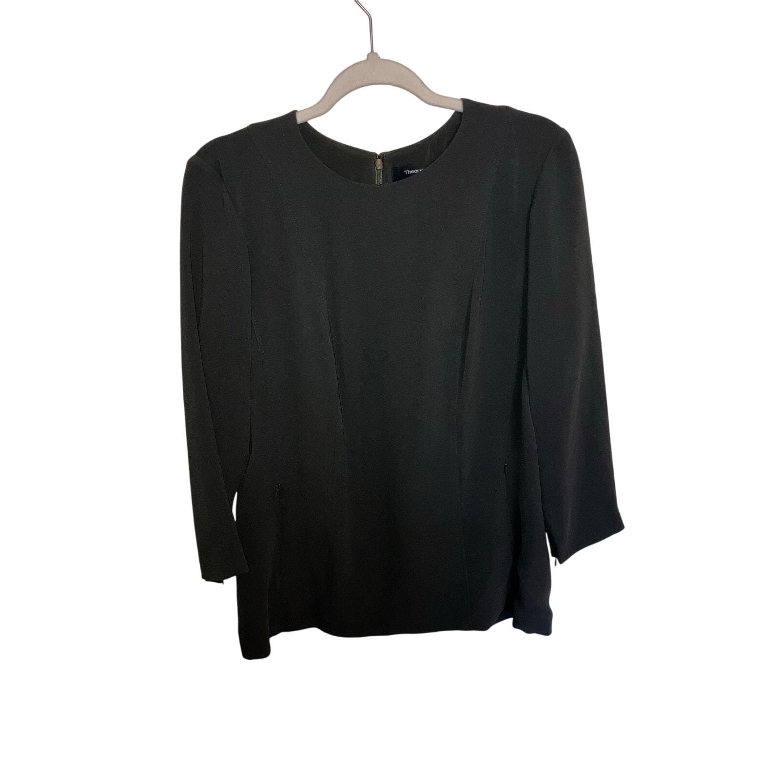 NWT Theory dark green blouse size 12