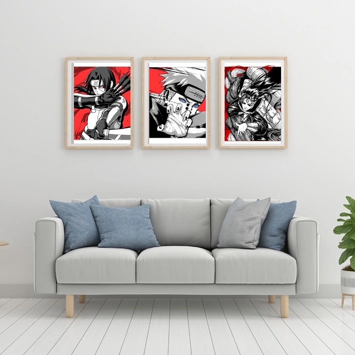 Naruto Shippuden Poster 3 set , Wall art anime,