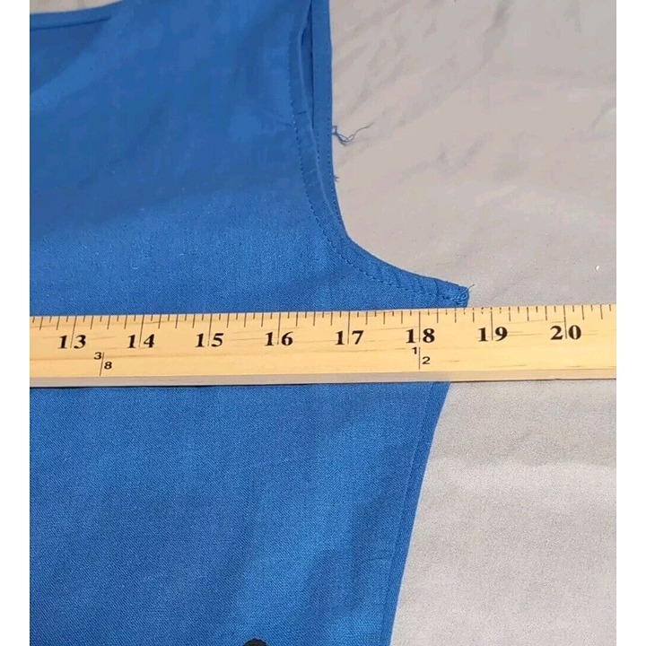 Hi Lo ZeCoo Sleeveless Blue Lightweight Dress Size L Cotton Blend - detail
