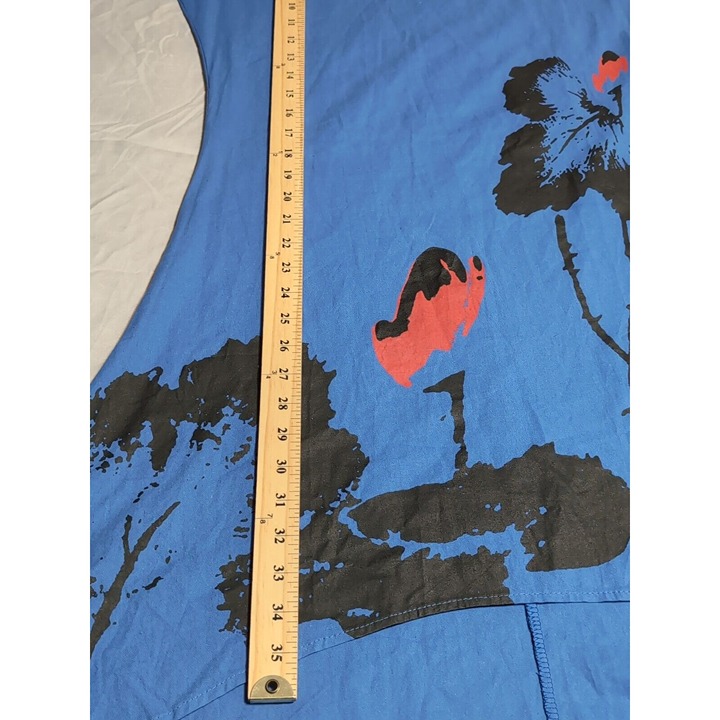 Hi Lo ZeCoo Sleeveless Blue Lightweight Dress Size L Cotton Blend - detail