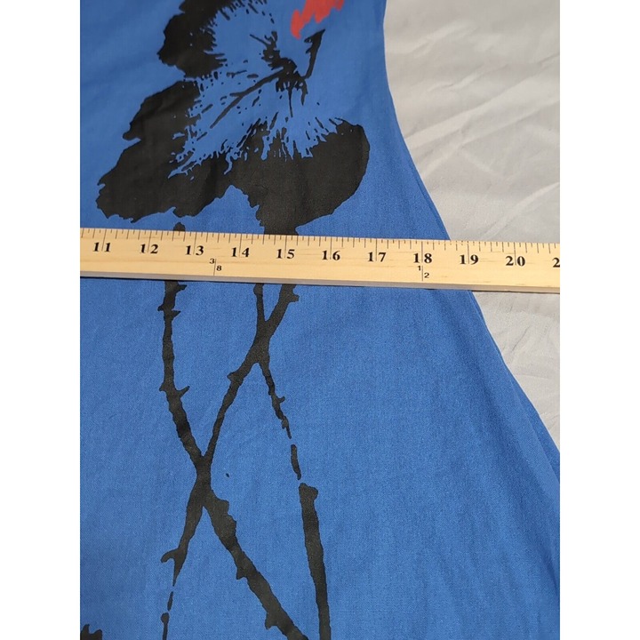 Hi Lo ZeCoo Sleeveless Blue Lightweight Dress Size L Cotton Blend - detail