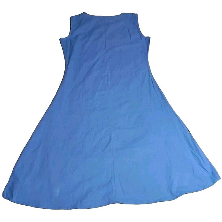 Hi Lo ZeCoo Sleeveless Blue Lightweight Dress Size L Cotton Blend - detail