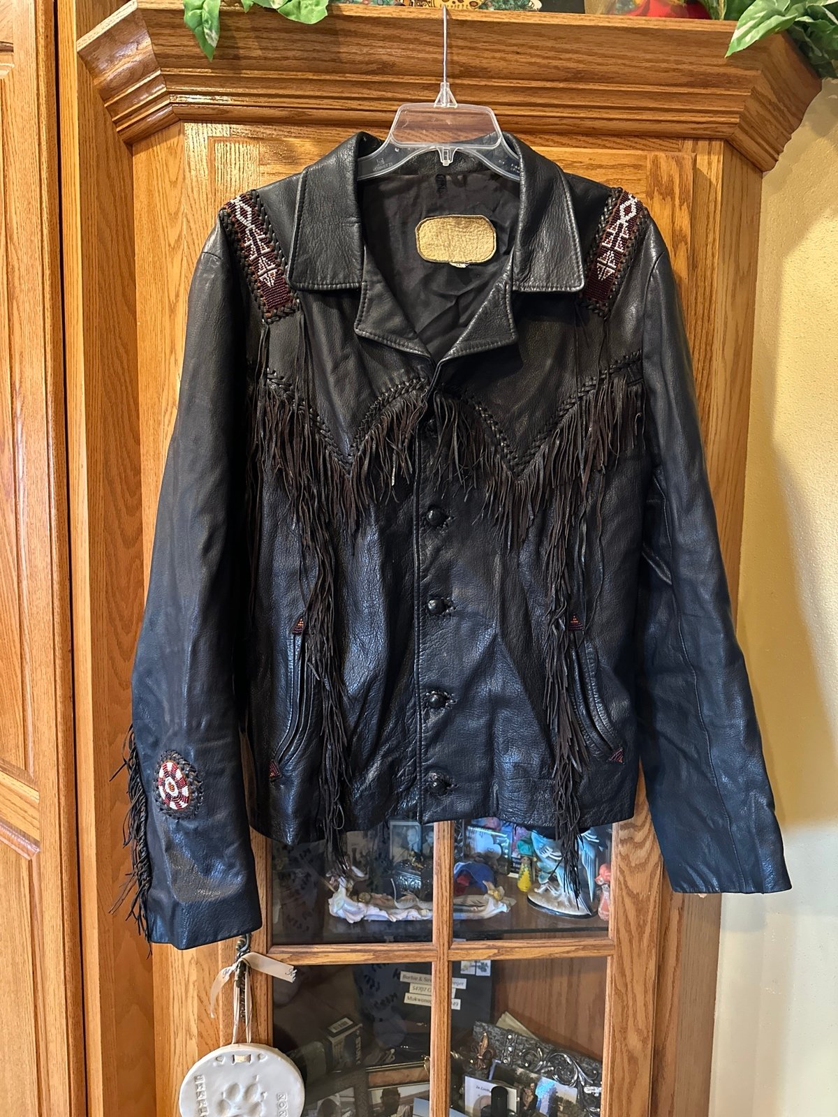 True Vintage 60s 70s men’s fringe leather jacket