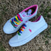 NEW Polo Ralph Lauren Elmwood size 7.5 Womens Pink Rainbow shoes