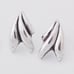 Vintage Sterling Silver Stud Earrings Ribbed Modernist Large Statement Studs