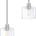 2 Pack Single Vintage Hanging Pendant Light Brushed Nickel Finish 6.5 Inches Han