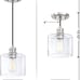 2 Pack Single Vintage Hanging Pendant Light Brushed Nickel Finish 6.5 Inches Han