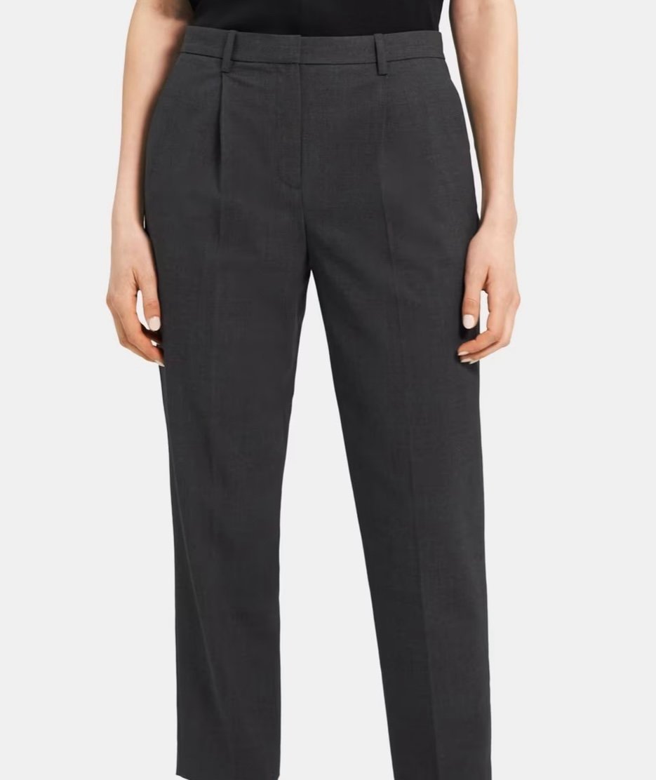 Theory Project Wool Pleated Pant, Color: Dark Grey, Size: 8