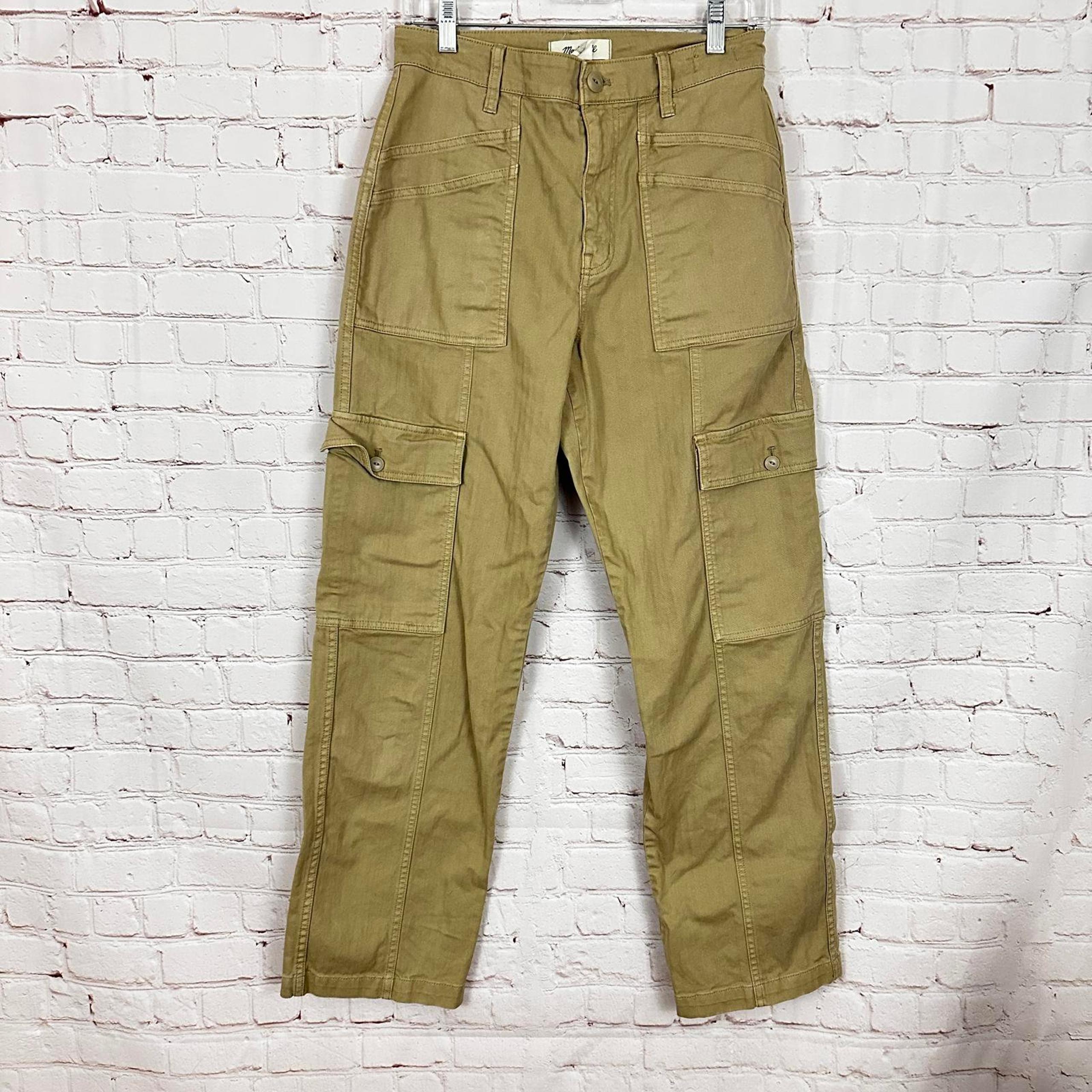 Madewell Curvy 90's Straight Cargo Pants Women's Size 27 Dull Green