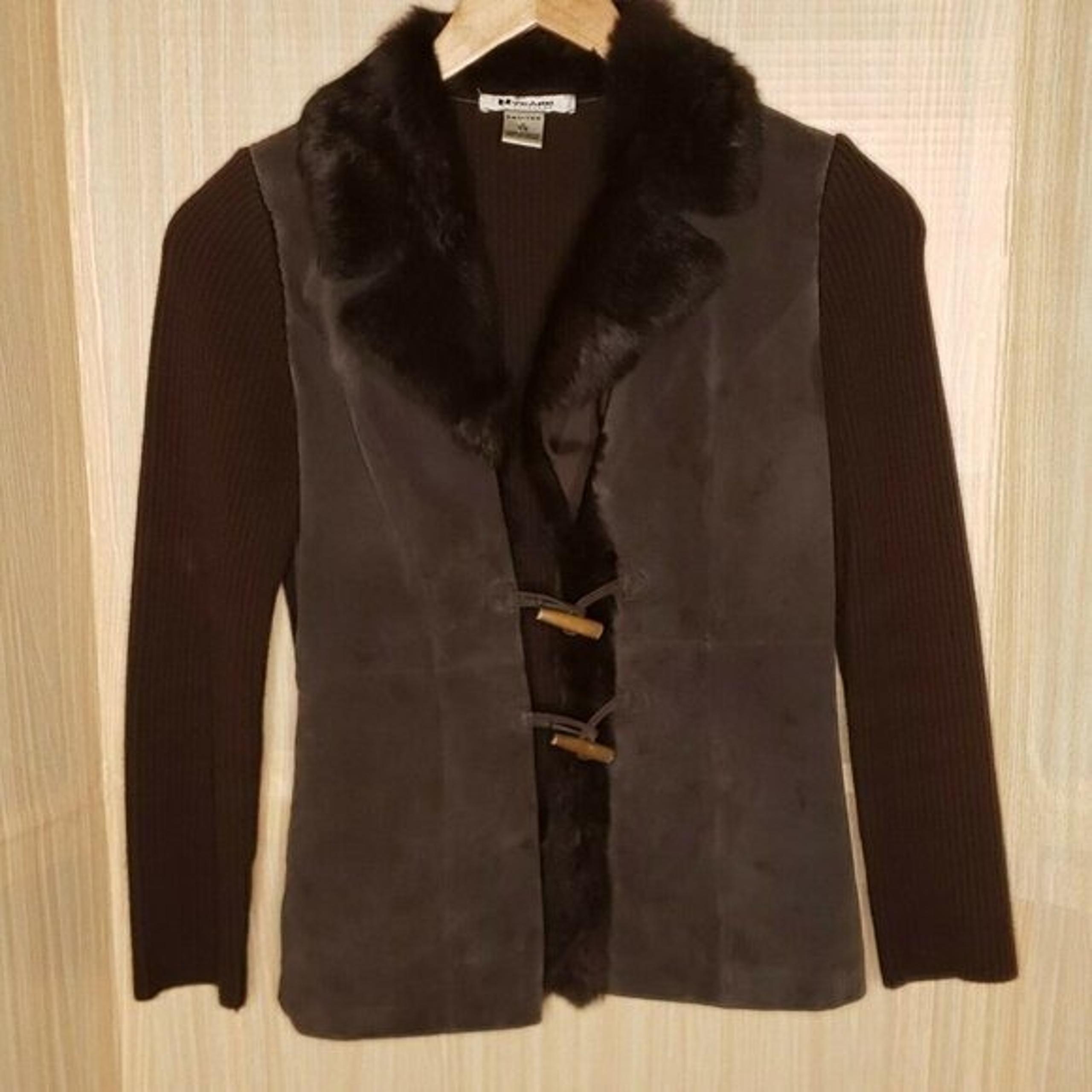 Peter Nygard Womens Petite Brown Cardigan Sweater Small