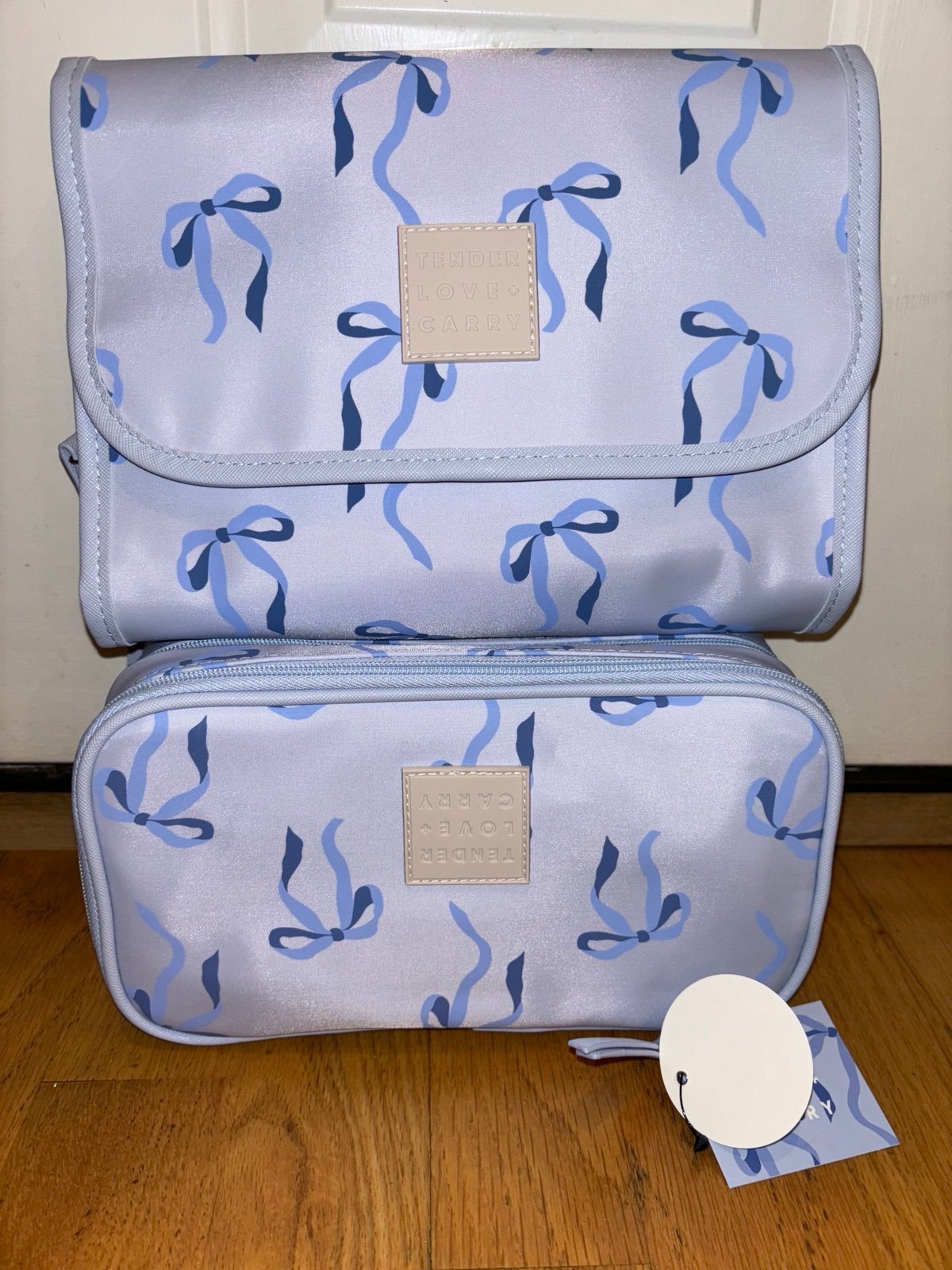 VIRAL Blue Coquette Bow Travel Set of 2