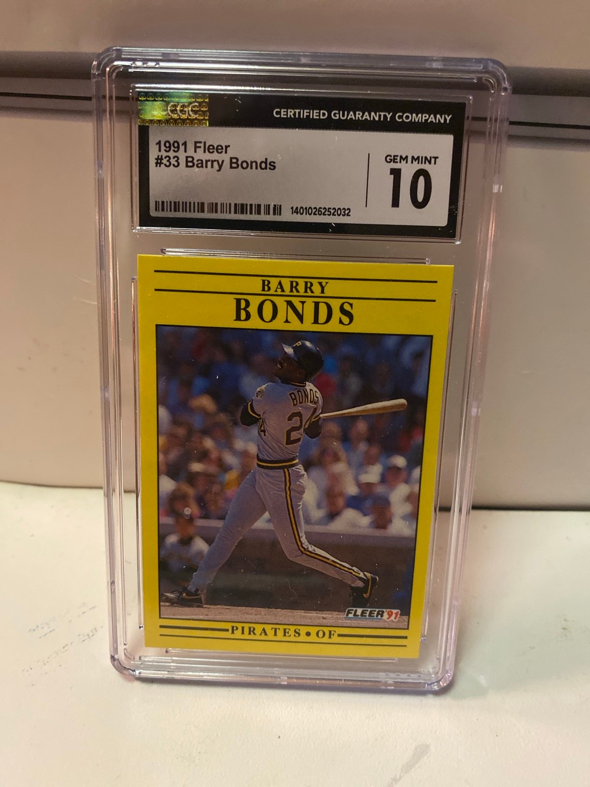 1991 fleer 33 Barry Bonds graded 10