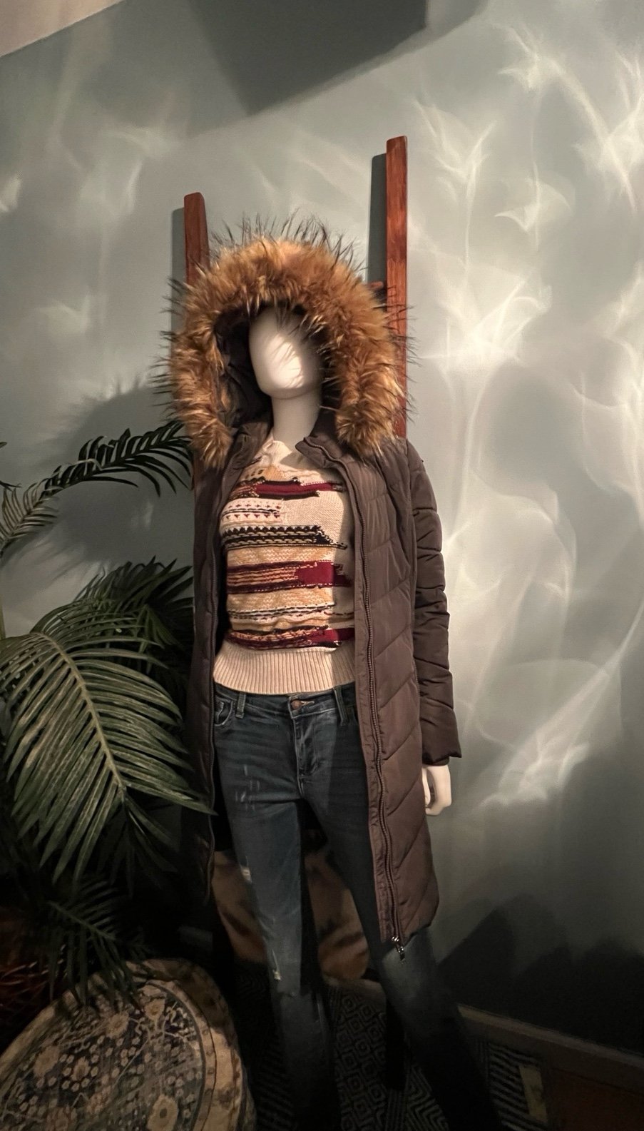 Tommy Hilfiger Puffer Coat With Removable Fur Hood Women’s Small