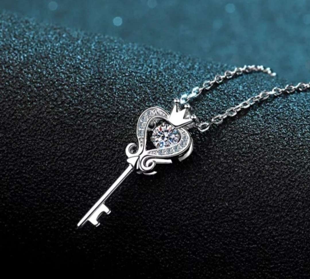 Diamond Key Heart Necklace