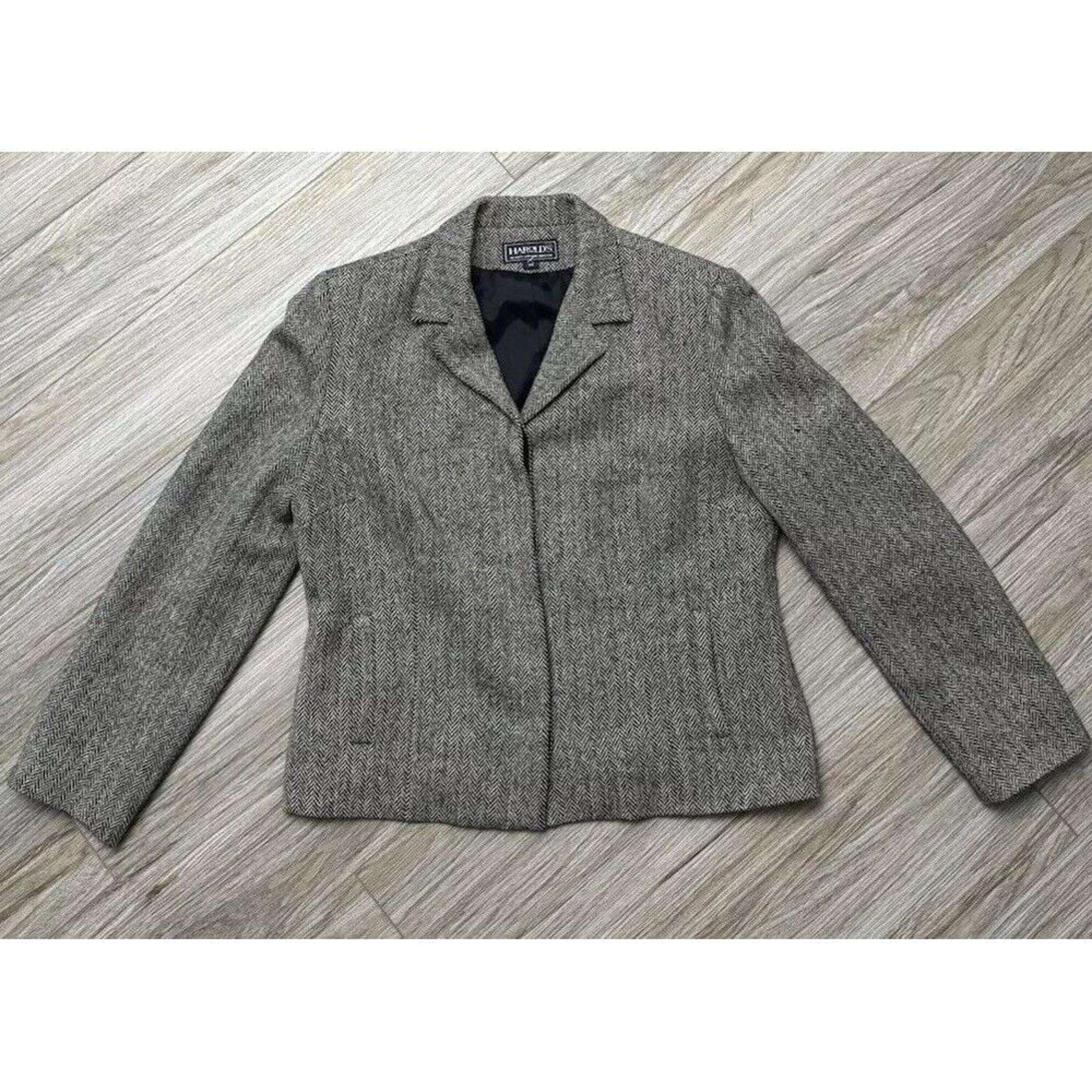 Harold's Women's Tweed 100% Wool Size: 14 Vintage Blazer Made in the USA