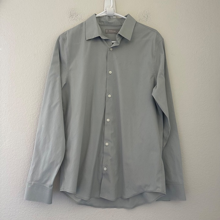 Everlane Button Down Shirt Light Grey Color Sz M