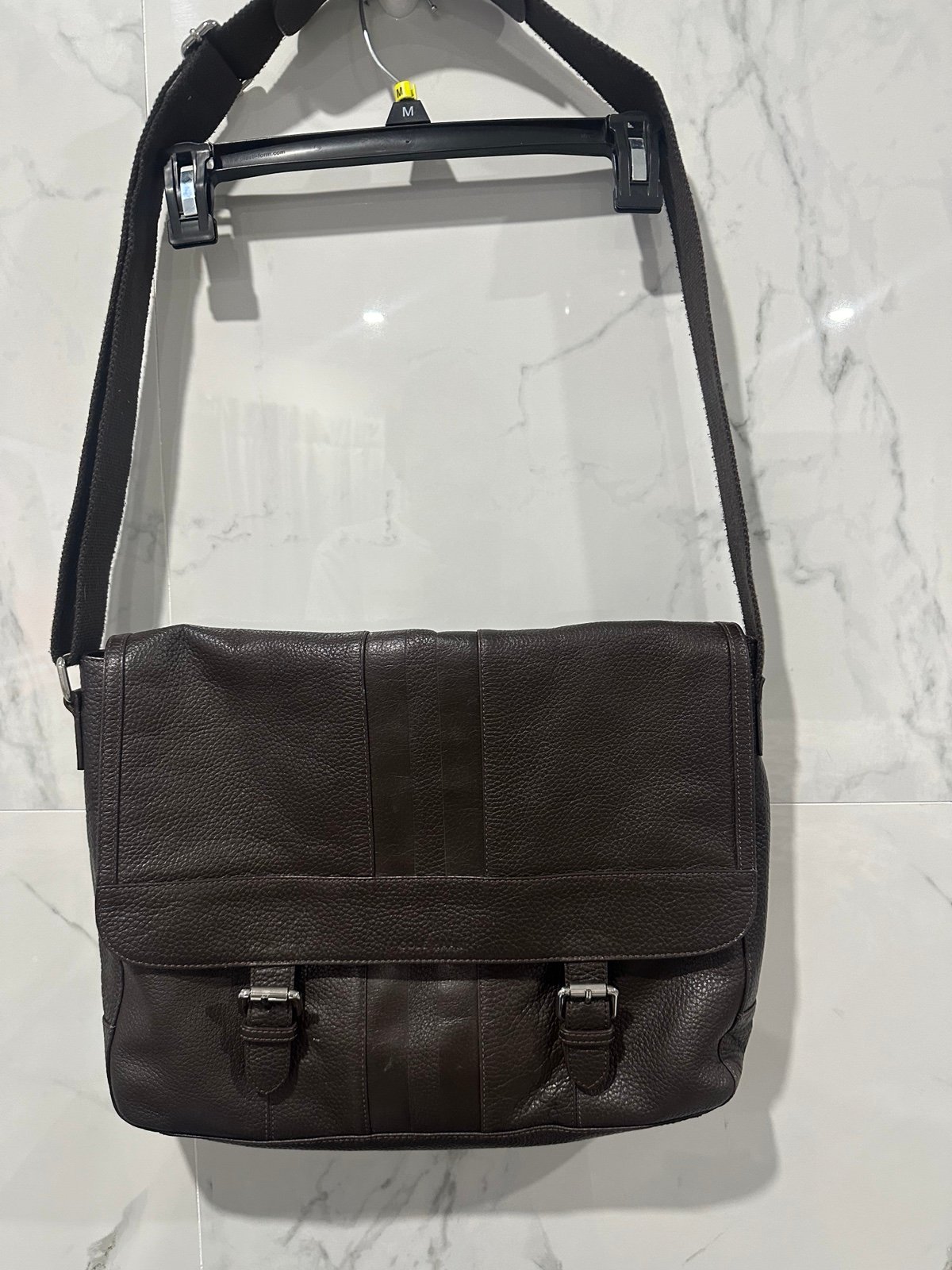 Cole Haan men’s messenger bag, top grain brown leather
