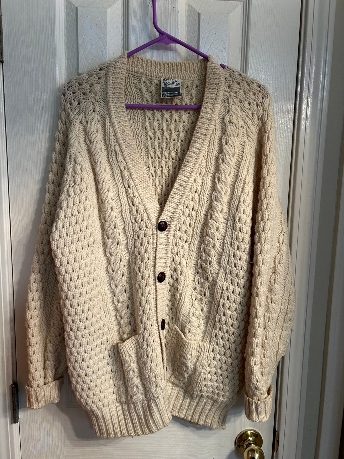 VTG Patrick Maguire Cardigan Sweater All Pure Wool Made in Ireland