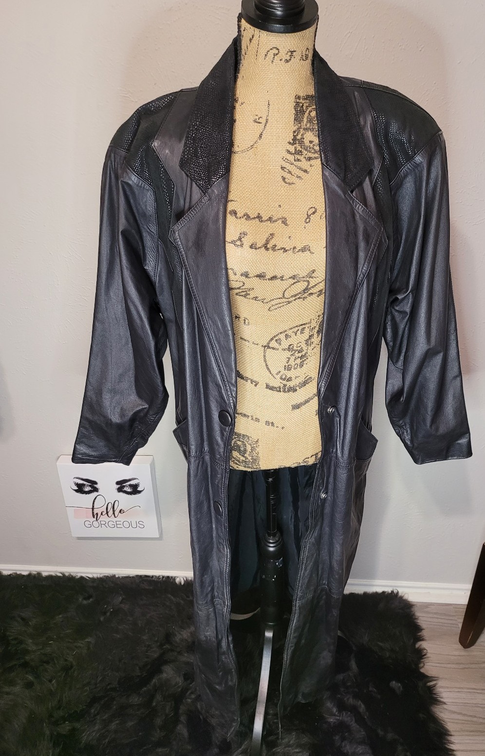 Winlit Long Leather Coat
