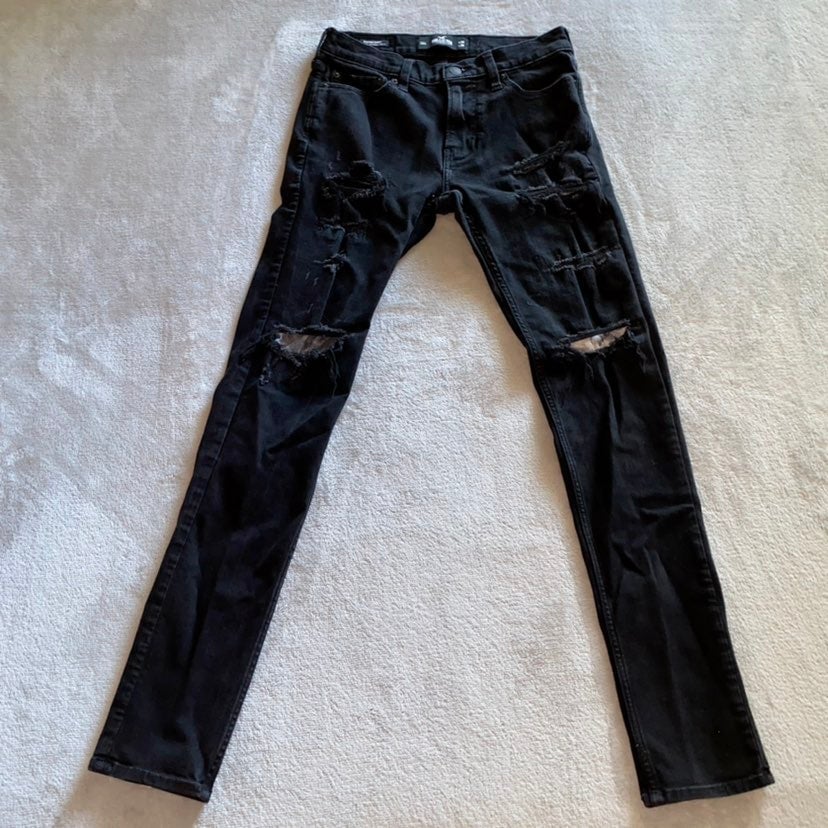Hollister Guys Stacked Skinny Advanced Stretch Distressed Jeans