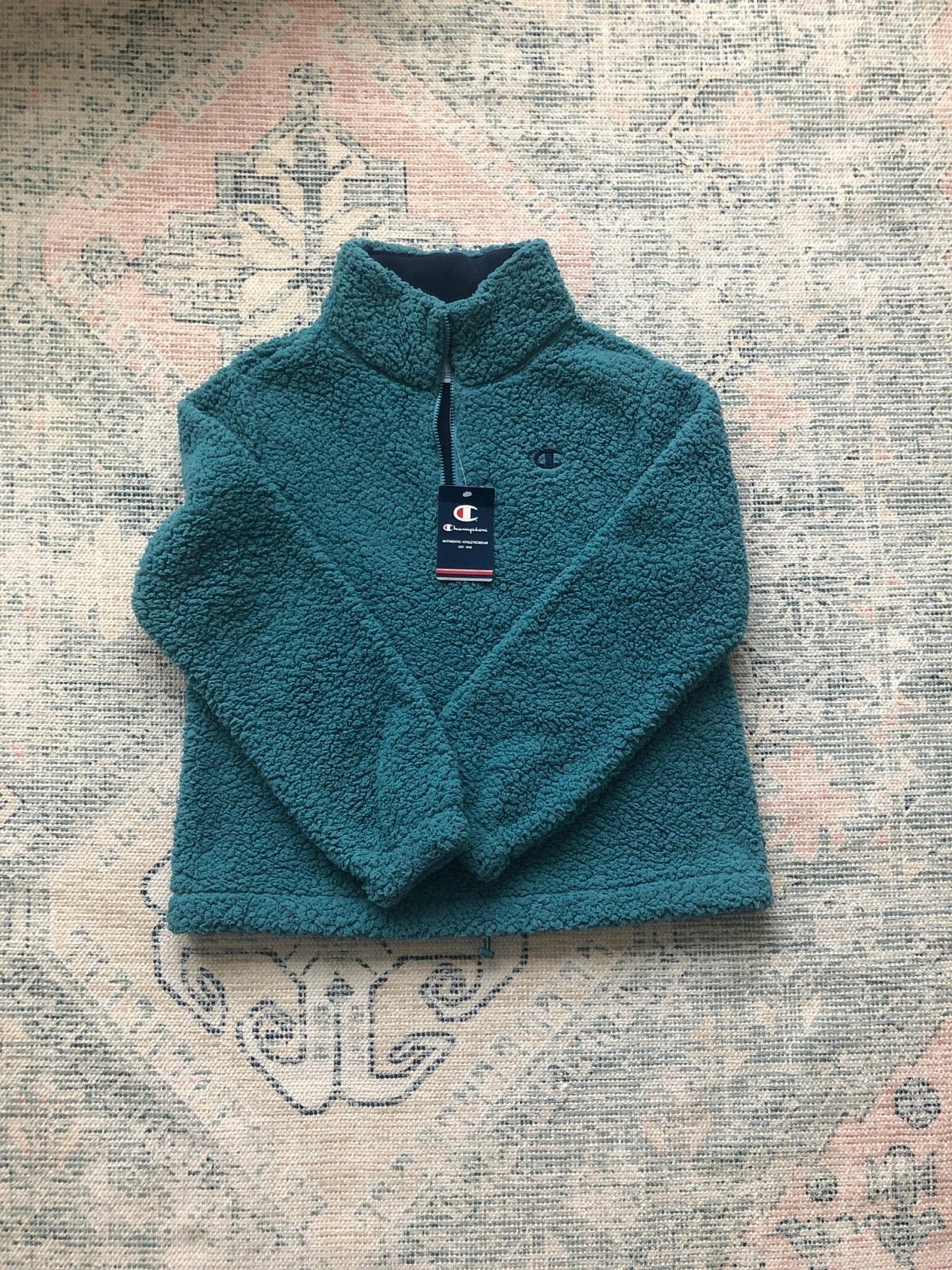 Champion Women’s Teal Teddy Sherpa Quarter Zip Size L