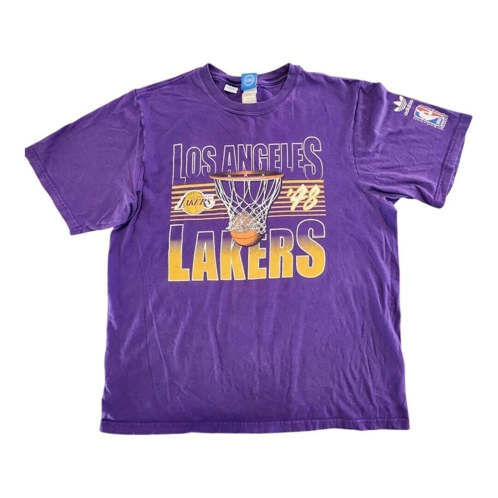 Los Angeles Lakers NBA Kobe Purple Tee Shirt Size Large Adidas Cotton 2013