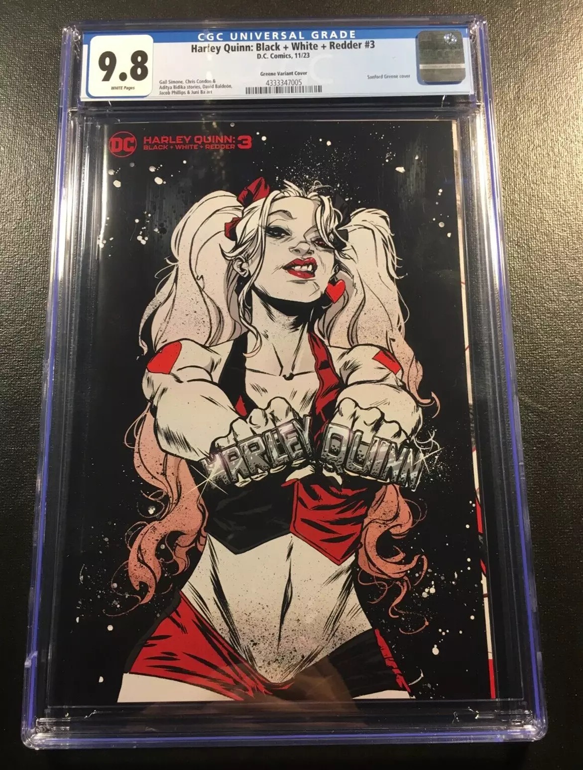 HARLEY QUINN BLACK WHITE AND REDDER 3 CGC 9.8 VARIANT 1:25 GREENE V 1 BATMAN HTF