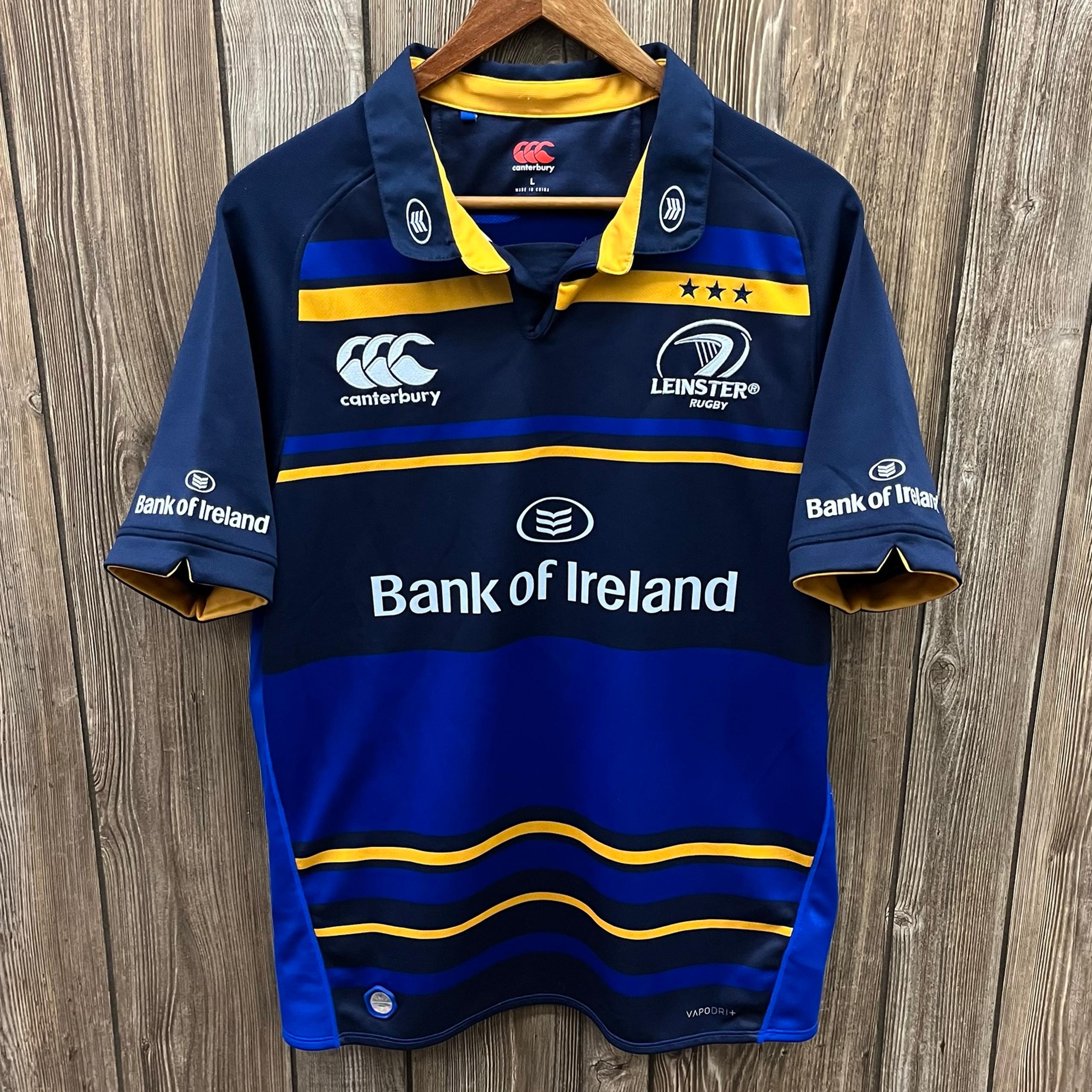 Leinster Ireland Rugby Union Canterbury Jersey Kit Shirt Blue Yellow Mens Large