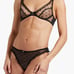 AGENT PROVOCATEUR Madelina flocked mesh balconette bra Black 36 DD Brand New