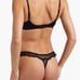 AGENT PROVOCATEUR Madelina flocked mesh balconette bra Black 36 DD Brand New