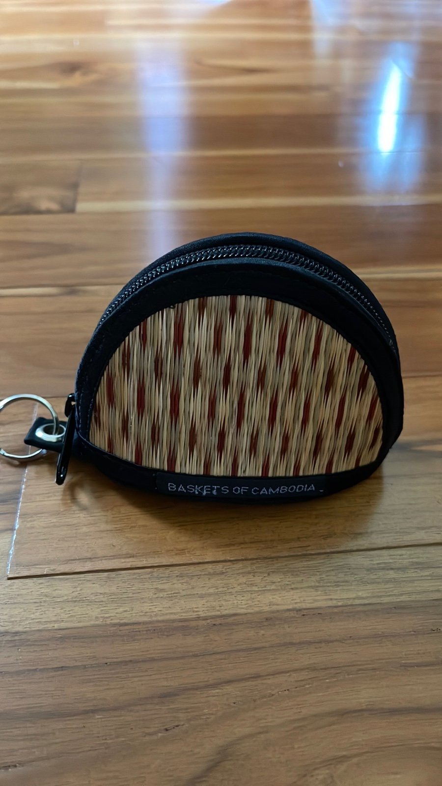 Basket change purse keychain bag woven handcrafted in Cambodia