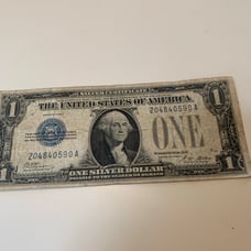 1928A blue seal, rare, one dollar silver certificate