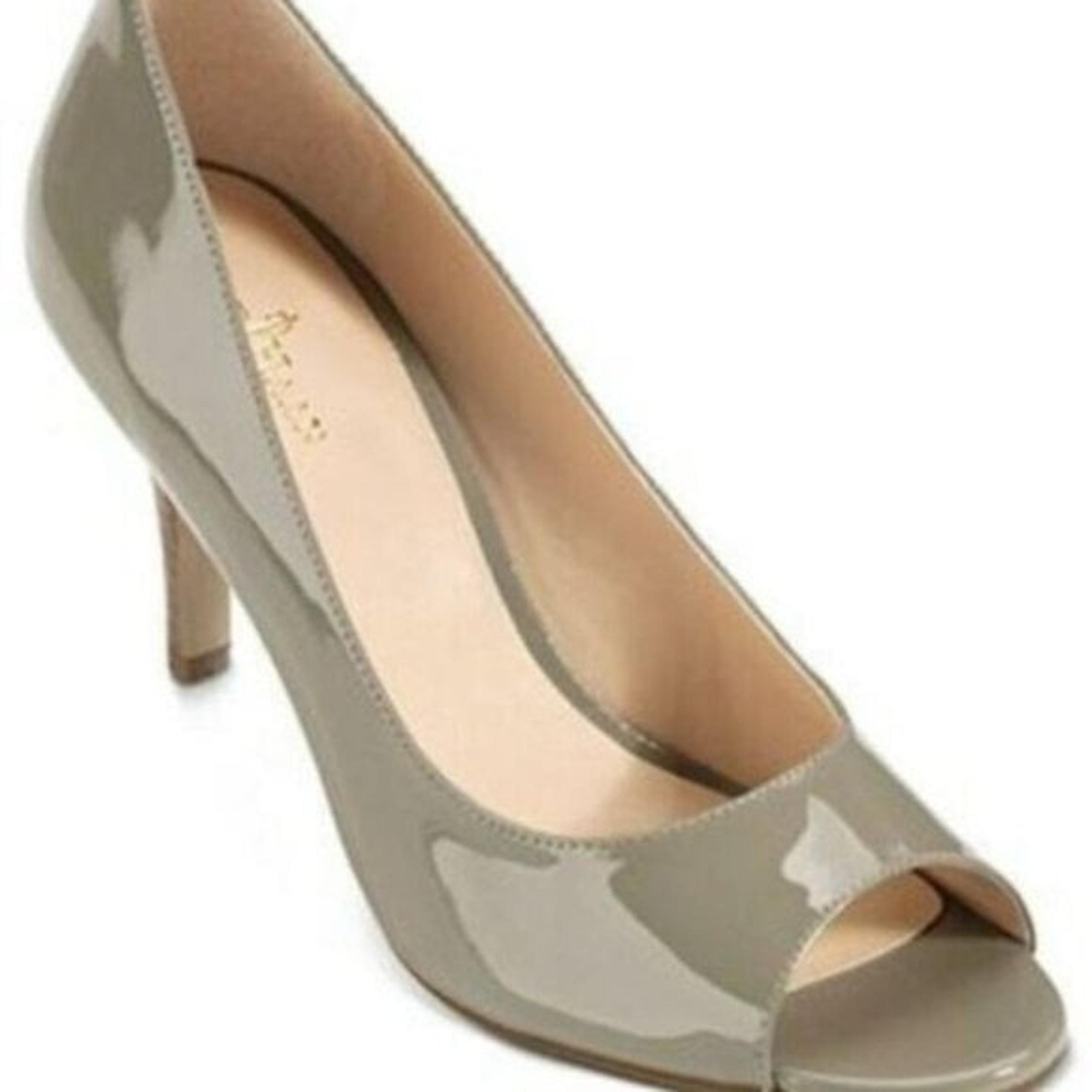 COLE HAAN Women's Lainey Air Khaki Taupe Brown Open Toe Low Heels Pumps 8.5
