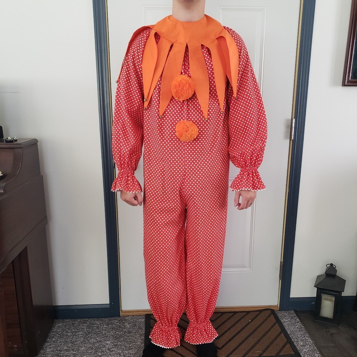 Vintage Hand Made Red and White Polka Dot Clown Costume
