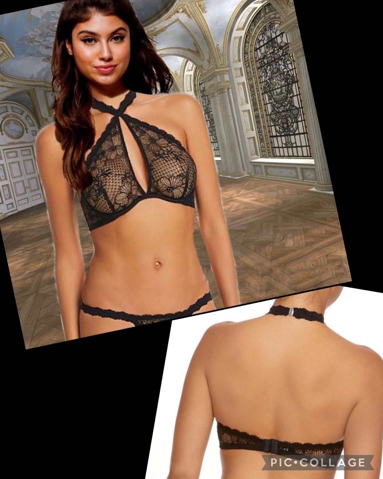 Hanky Panky Lace Floral Halter Bra