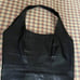 Vintage yet classic Maria Pinto black leather & satin halter style bustier