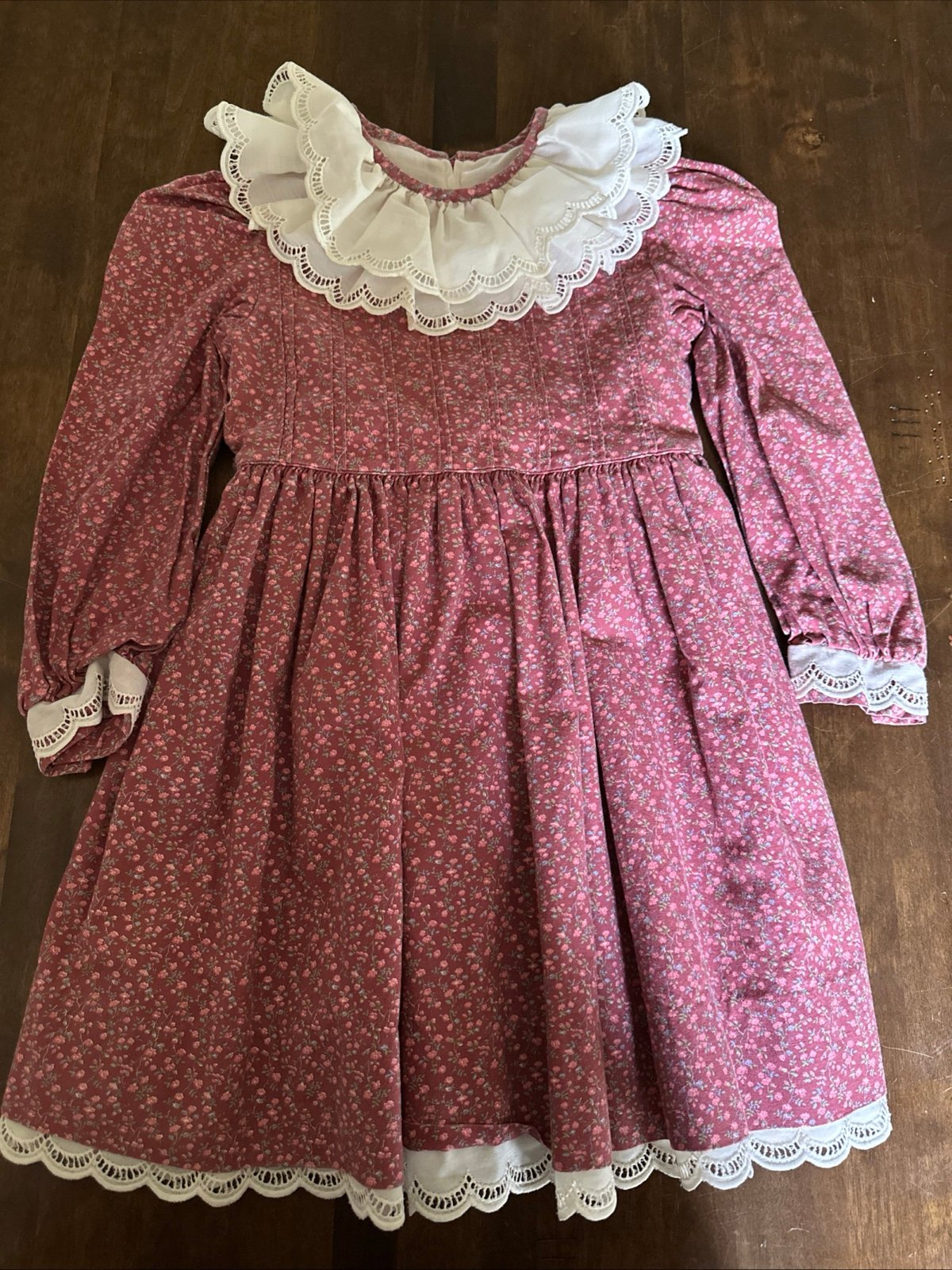 Vintage Girls Dress 80s Size 5/6 Prarie Traditional Frontier Costume Party.