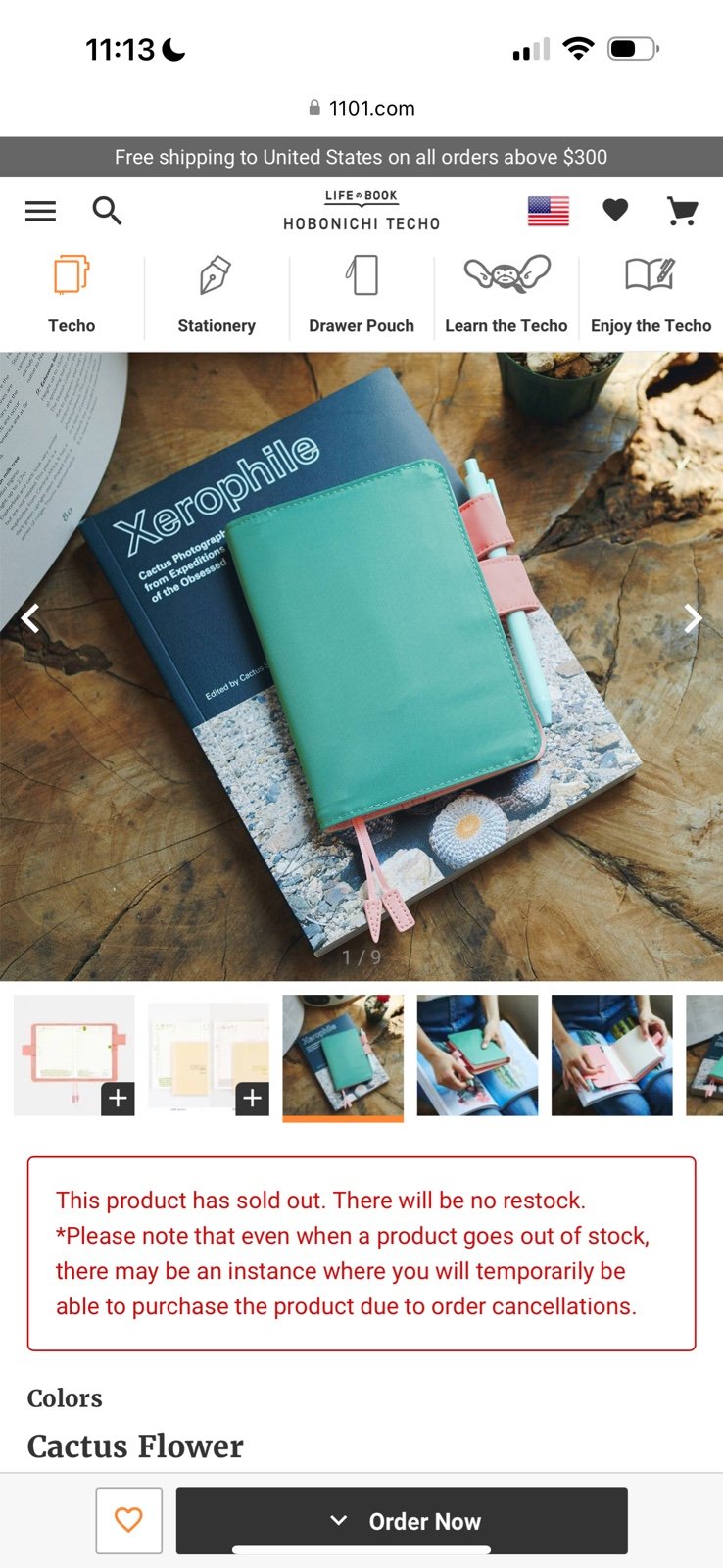Hobonichi Techo A6 Colors Cover Cactus Flower