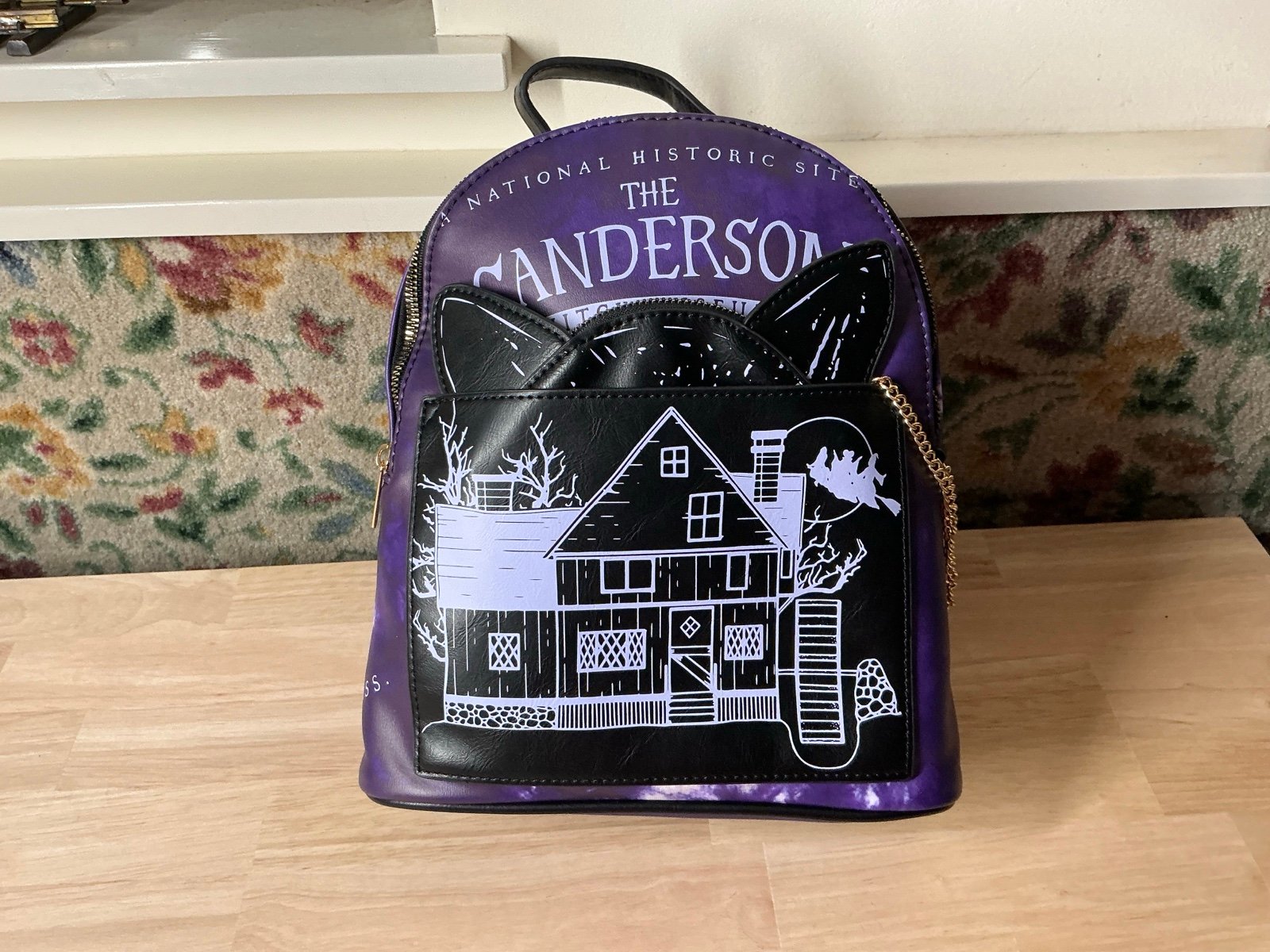 Bioworld Hocus Pocus Sanderson House Backpack w/ Binx Coin Purse Wallet Rare