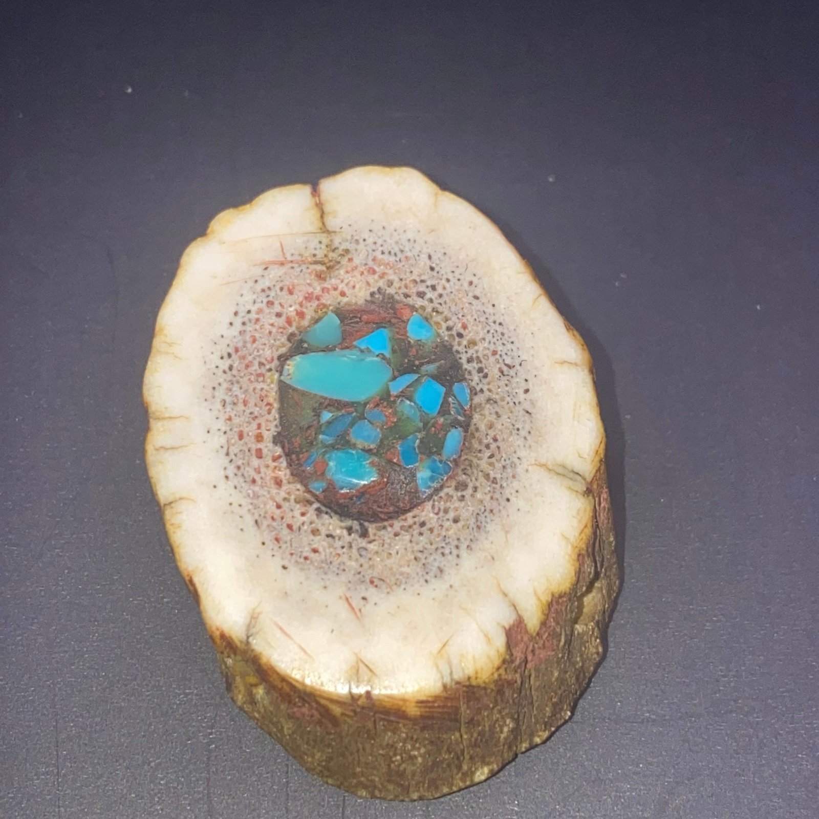 Deer Antler Turquoise Pendant Necklace Native American Jewelry
