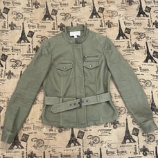 Banana Republic Women's Green Olive Stretch Utility Belted Jacket