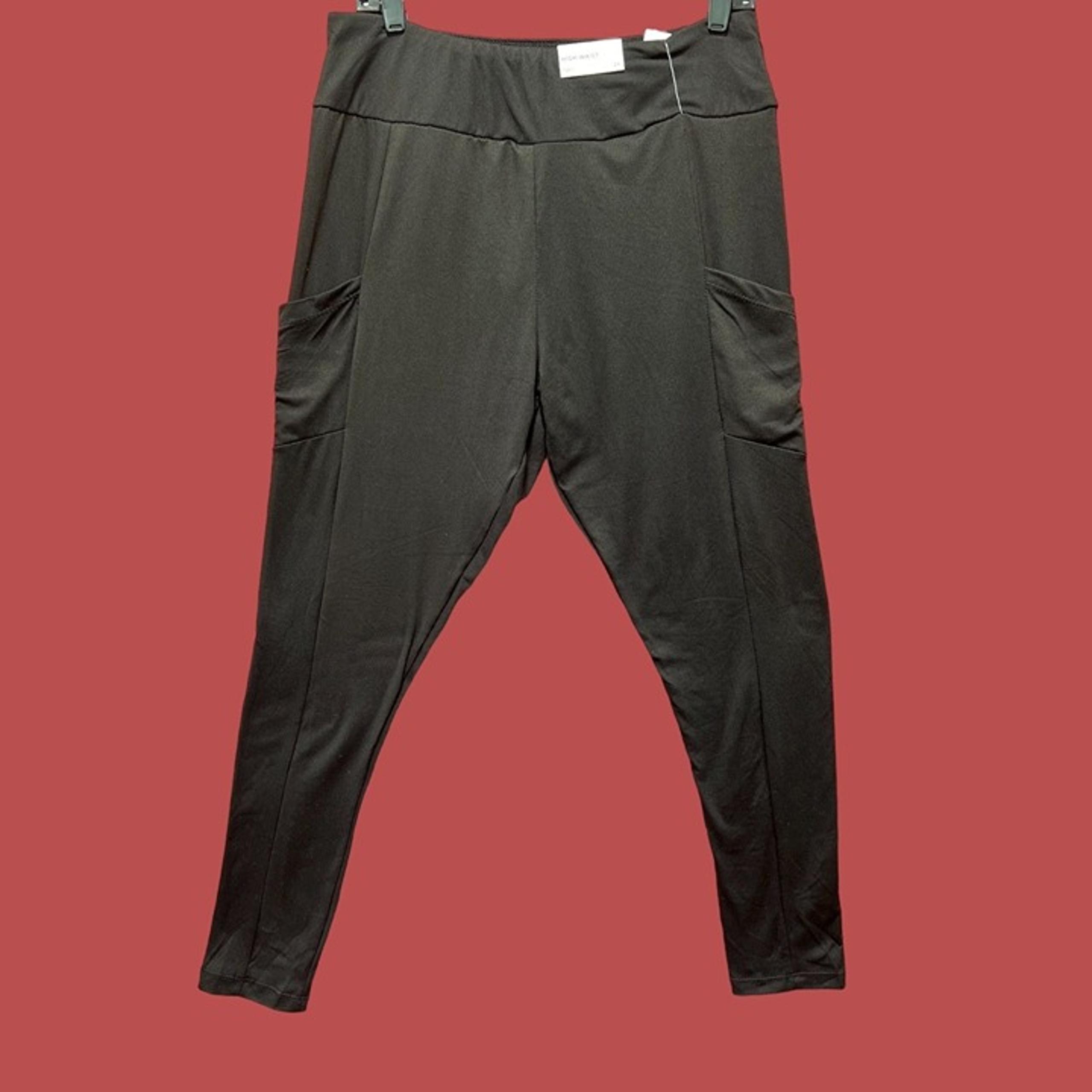 Rue + - Women's High Waist Cell Phone Pocket Leggings - Black - 2X