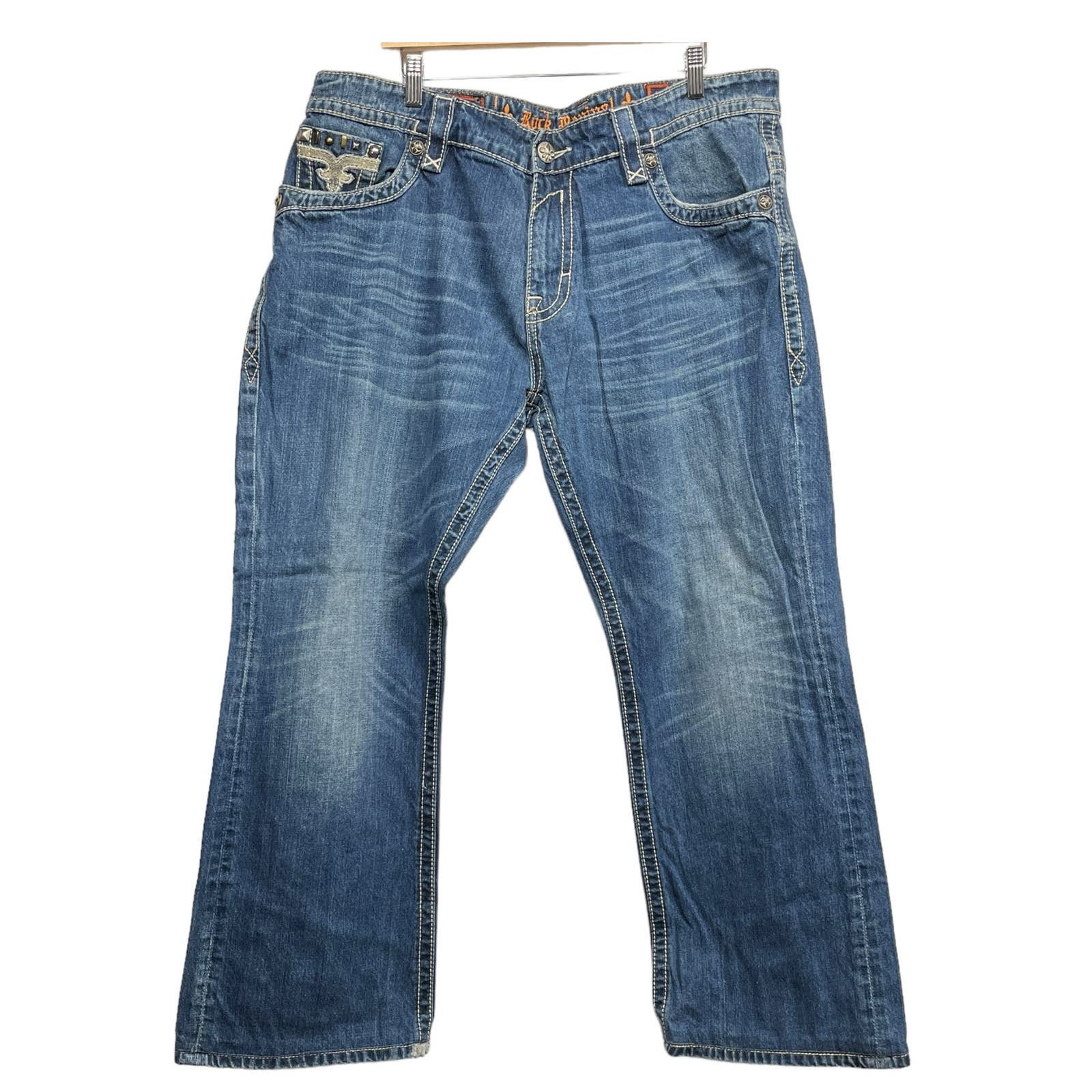 Rock Revival Men’s Jean George Relaxed Straight Jeans / S-40