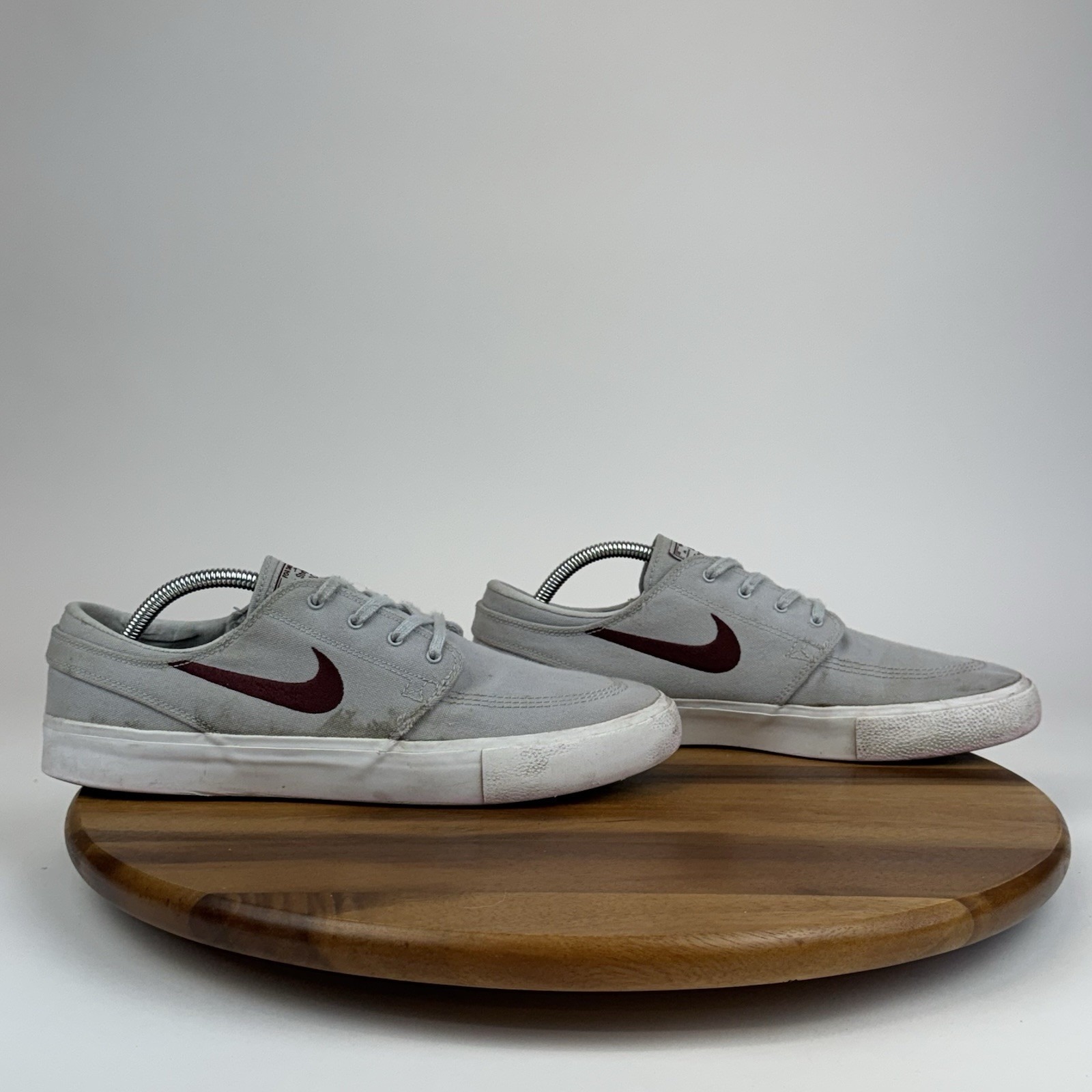 Mens Nike SB Zoom Stefan Janoski Gray Canvas Low Skate Sneakers Shoes Size 10 D