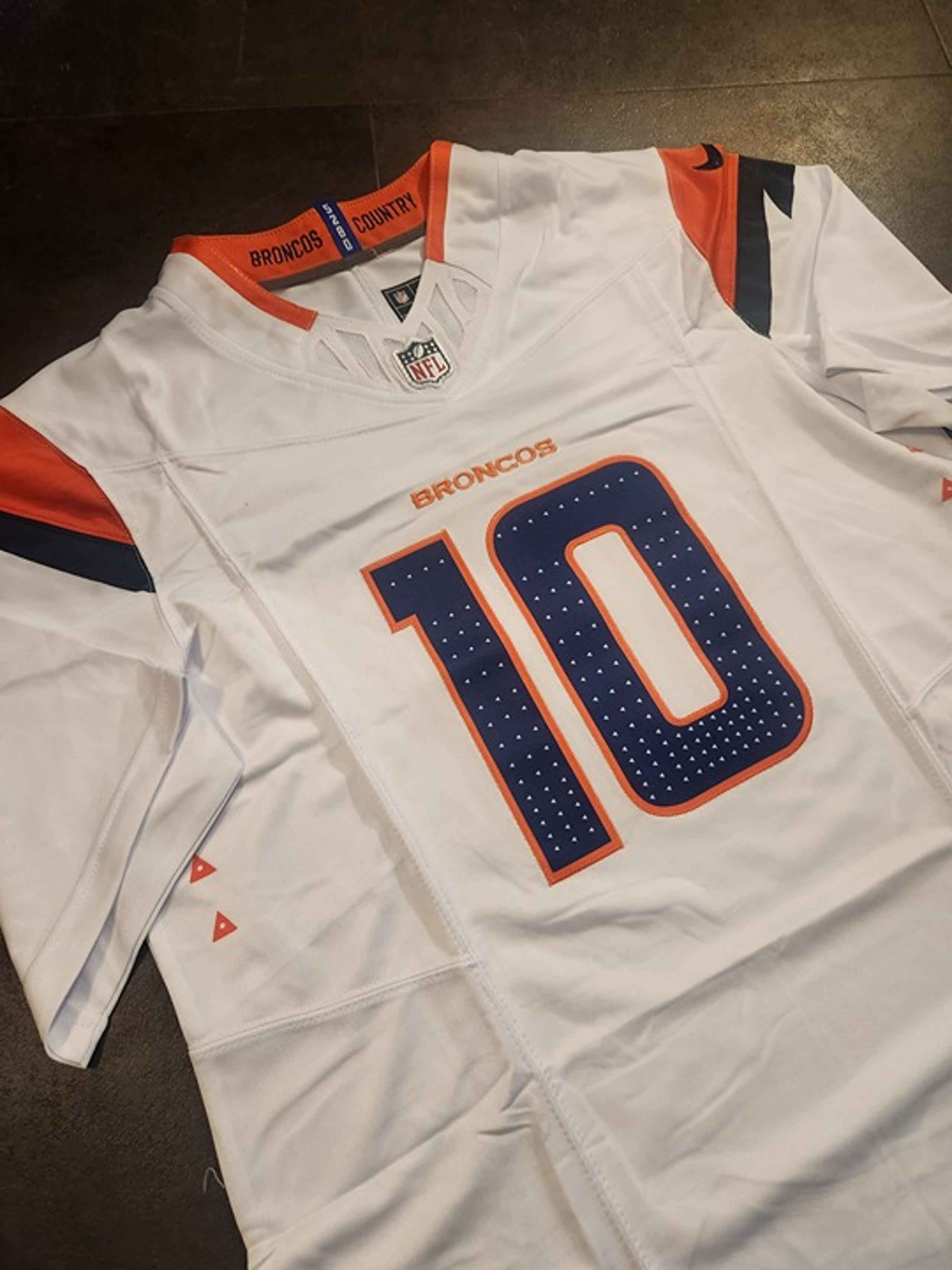 Bo Nix Denver Broncos White Away Jersey #10 Size XL